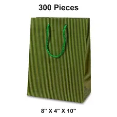 Wide Pinstripe Paper Euro Totes 8'' X 4'' X 10'' Retail