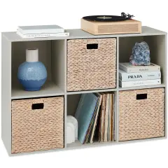 Best Choice Products 6-Cube Bookshelf, 13.5in Display Storage System, Organizer w/ Removable Back Panels Gray