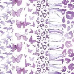 PURPLE COLORWAYS II PATTERN 12 X12 SCRAPBOOK PAPER SET