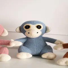 100% Handmade Cotton knitted Soft Monkey Plush Toy/Soft Toys starling blue