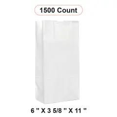 White Retail Bags 6'' x 3 5/8'' x 11''