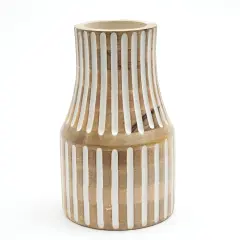 Decorative Handcrafted Mango Wood Vase - 9.25" x 9.25" X 15"