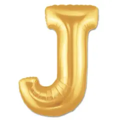 LETTER J FOIL BALLOON Metallic Gold