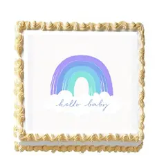 Hello Baby shower Edible Cake Topper