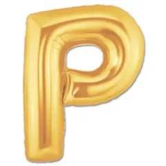 LETTER P FOIL BALLOON Metallic Gold
