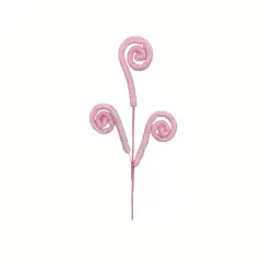 28'' Pink Shimmer Spiral Curly Spray - Glittery Floral Stem Decor-63601PK
