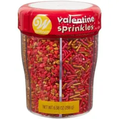 Wilton 6 Cell Metallic Valentine's Day Sprinkles Mix 6.98 oz.