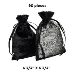 Elegant Velvet & Sheer Bags 4 3/4" x 6 3/4" Gift Pouches