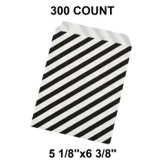 Diagonal Stripes Gift Merchandise Bags 5 1/8" x 6 3/8"