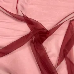 1 Yard Crinkle Barbie Organza Fabric Sheer, Crisp & Elegant for Decor Events & Crafts Burgundy