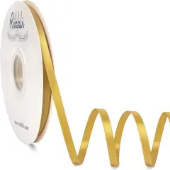 Gold Satin Ribbon - Double Faced 1/4 inch x 50 Yards