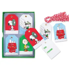 Collections Etc 24-Piece Peanuts Gift Tag Set with 4 Different Designs