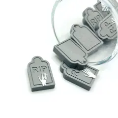 Skeleton Tombstone Halloween Charms, 15x24mm