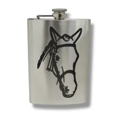 8oz Horse Stainless Steel Hip Flask