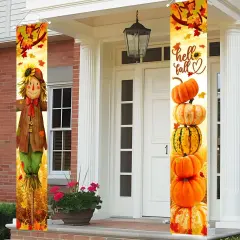 Hello Fall Porch Decor Autumn Harvest Porch Banner Sign