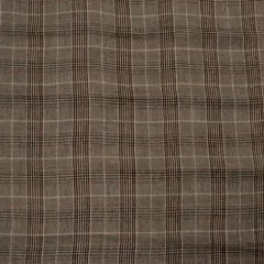 1 Yard Taupe Black Rayon Yarn Dyed Plaid Fabric 50/51&Prime; Wide, Ultra Soft Lightweight