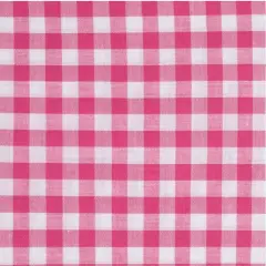 Easycare Gingham Large Fuchsia Polyester Cotton Fabric by the Yard