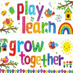 Classroom Banner Poster, 2 PCS Colorful Bulletin Board Decoration Motivational Posters