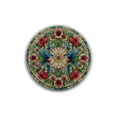 Blue Symmetrical Birds Coasters - 4pk