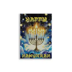Happy Hanukkah Burlap Garden Flag