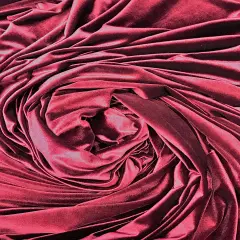 1 Yard Stretch Velvet Fabric Medium Weight Soft Sheen 4-Way Stretch 58/60" Width Burgundy