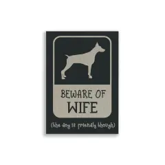 Beware of Wife Burlap Garden Flag