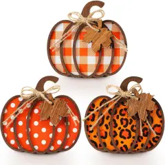 3 Pcs Fall Pumpkin Decor
