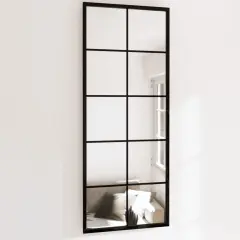 vidaXL Wall Mirrors 2 pcs Black 39.4"x15.7" Metal