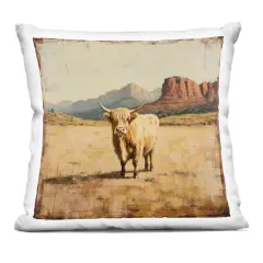 Stupell Industries Desert Cow Portrait Indoor Pillow, 18 x 7 x 18