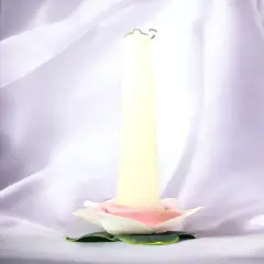 Ceramic Pink Rose Taper Candle Holder, Wedding D&eacute;cor or Gift, Anniversary D&eacute;cor or Gift, Home D&eacute;cor