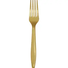 288 pc Bulk Glittering Gold Plastic Forks