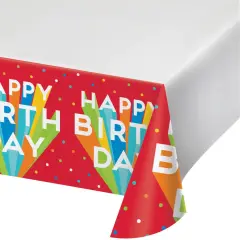 12 pc Bulk Happy Birthday Bash Plastic Tablecloths