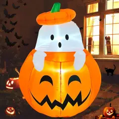 Inflatable Pumpkin Ghost Halloween Decorations Outdoor