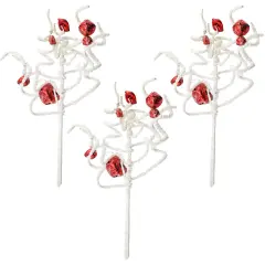 Jingle Bell Picks 3ct Farmhouse Christmas Greenery Stems Red
