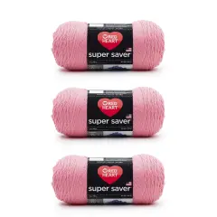 Red Heart Super Saver Perfect Pink Yarn - 3 Pack of 198g/7oz - Acrylic - 4 Medium (Worsted) - 364 Yards - Knitting/Crochet