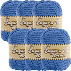 Lily Sugar'N Cream Super Size Blueberry Yarn - 6 Pack of 113g/4oz - Cotton - 4 Medium (Worsted) - 200 Yards - Knitting/Crochet