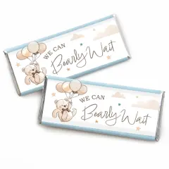 Big Dot of Happiness We Can Bearly Wait - Candy Bar Wrapper Teddy Bear Baby Shower Favors - Set of 24