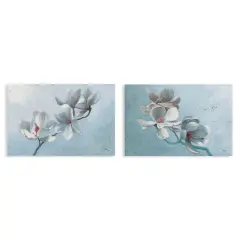 Stupell Industries Single Magnolia Branch Blossoms 2 pc Canvas Wall Art Set Design by Wellington Studio