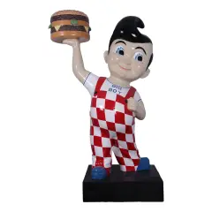 Large Boy Holding Hamburger Life Size Statue