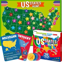Board Game - States of America Geography for Kids and Families