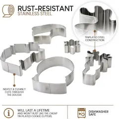 Cookie Cutters Stainless Steel Christmas Shapes by Set of 7 Pcs
