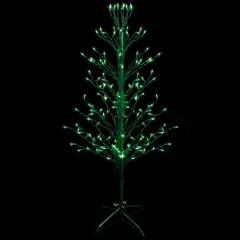 Northlight 4' Pre-Lit Green Slim Profile Cascade Twig Christmas Tree - Green Lights