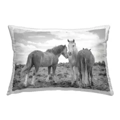 Horses in Pasture Nature Design by JG Studios Throw Pillow 