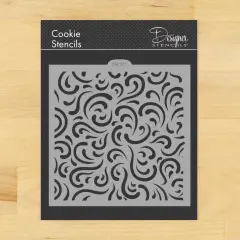 Swirl All Over Pattern Cookie & Craft Stencil | CM127 by Designer Stencils | Cookie Decorating Tools | Baking Stencils for Royal Icing, Airbrush, Dusting Powder | Craft Stencils for Canvas, Paper, Wood | Reusable Food Grade Stencil