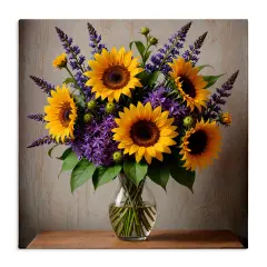 Stupell Industries Sunflower & Lavender Bouquet Canvas Wall Art Design by Yuri Khrushch