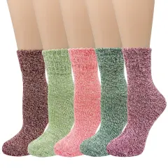 Wrapables Women's Wool Blend Frosted Winter Quarter Socks (Set of 5)