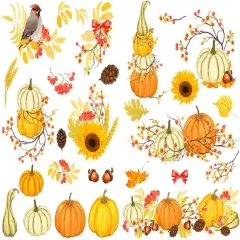 Yellow Autumn Pumpkin Aesthetic Diary Travel Journal Paper Stickers