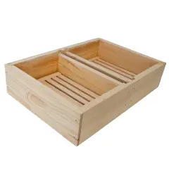 Stoney Acres Beekeeping Top Feeder, with Floats, for 8-Frame Nuc Beehive, Assembled Pine Wood, Amish Made