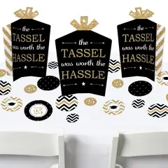 Big Dot of Happiness Tassel Worth The Hassle - Gold - 2025 Graduation Party Decor and Confetti - Terrific Table Centerpiece Kit - Set of 30