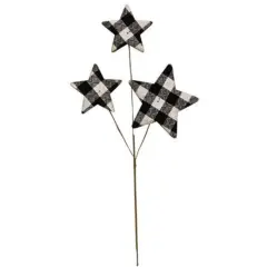 Black & White Plaid Star Pick 14"